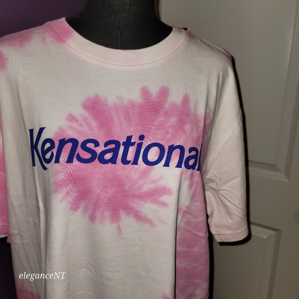 Gap Team Barbie Kensational Pink Tie Dye Shirt Sz: L NWT - Picture 3 of 8
